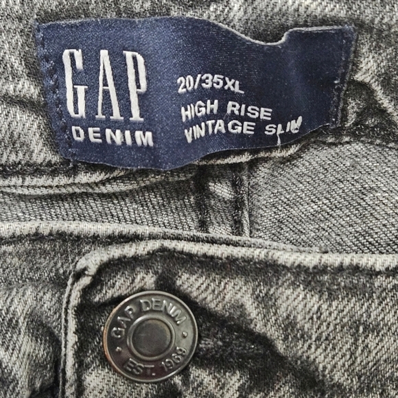 92 GAP HIGH RISE VINTAGE SLIM JEANS IN BLACK MANGO WOMEN'S PLUS SIZE 20 - Picture 11 of 13